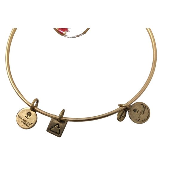 2015 Alex And Ani Gold Bracelet with a "Create Piece Of Mind" Charm - Picture 3 of 4